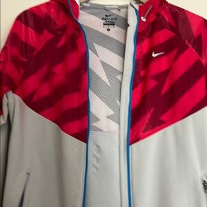 Nike Red and Gray Patterned Running Jacket